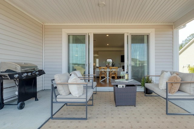 view of patio with area for grilling