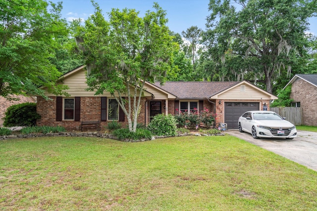 313 Houston Dr, Ladson, SC 29456 - single story home featuring an attached garage, concrete driveway, and brick siding