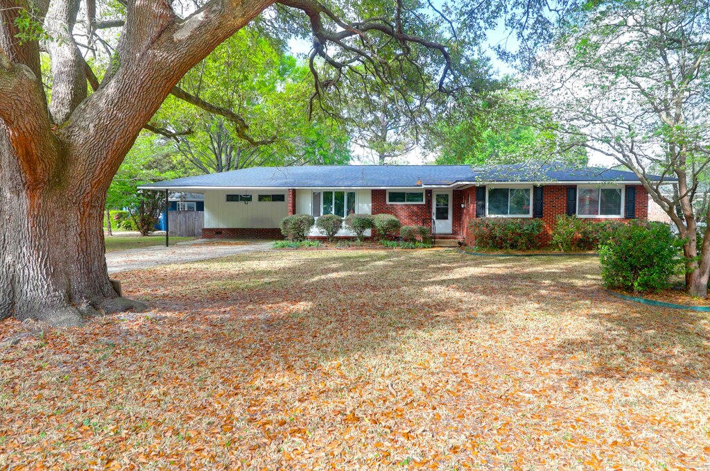 1318 Foster St, Charleston, SC 29407 - ranch-style house with a carport, driveway, and crawl space