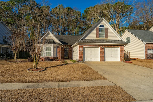 view of front of house with a garage