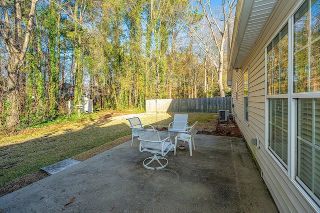 view of patio / terrace with central AC unit