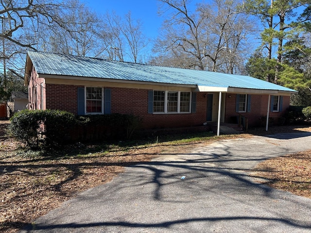 view of single story home