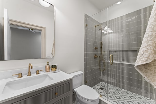 80 Smith St, Charleston, SC 29401 - full bathroom featuring toilet, a stall shower, and vanity