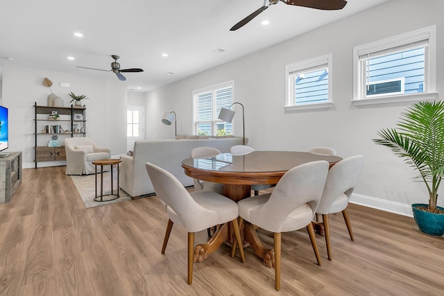 dining area featuring light hardwood / wood-style flooring