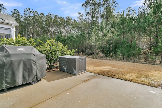 view of patio featuring area for grilling