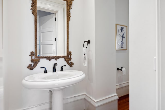 bathroom featuring hardwood / wood-style floors