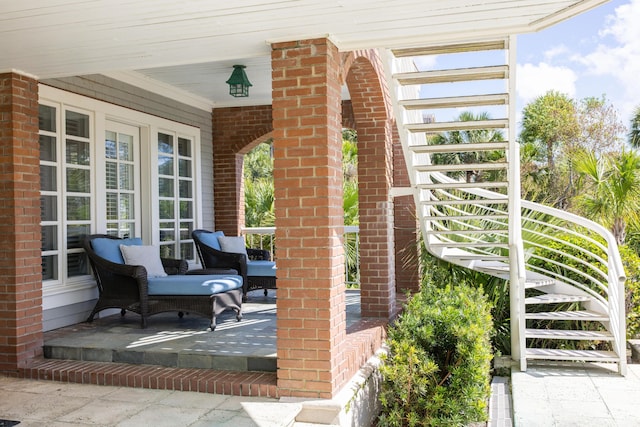 view of patio with a porch