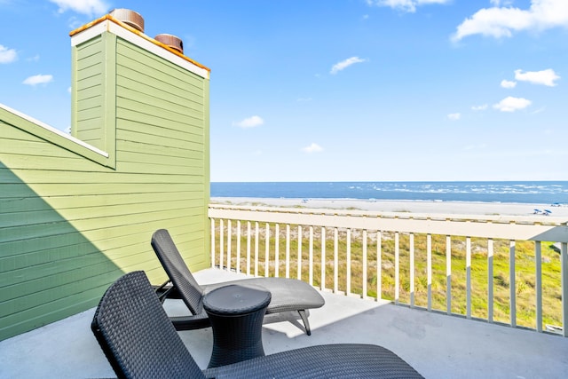 exterior space with a view of the beach and a water view