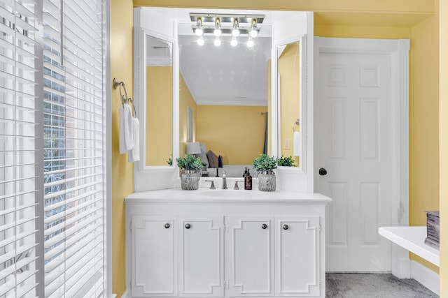 428 Carn St, Walterboro, SC 29488 - bathroom with vanity and ornamental molding