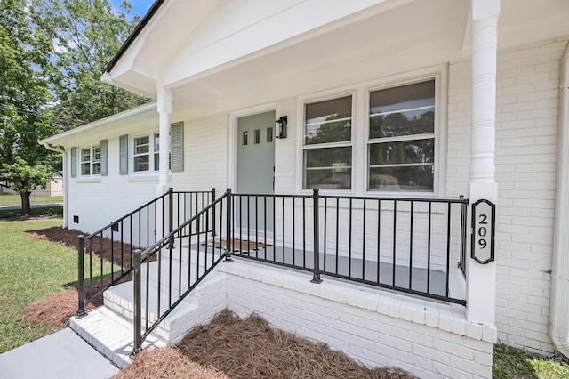 209 Pineview Dr, Goose Creek, SC 29445 - entrance to property with brick siding and a porch