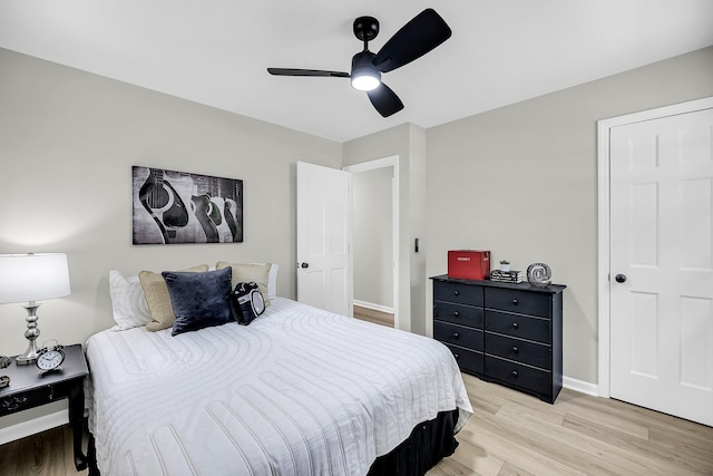 209 Pineview Dr, Goose Creek, SC 29445 - bedroom featuring light wood finished floors, baseboards, and a ceiling fan