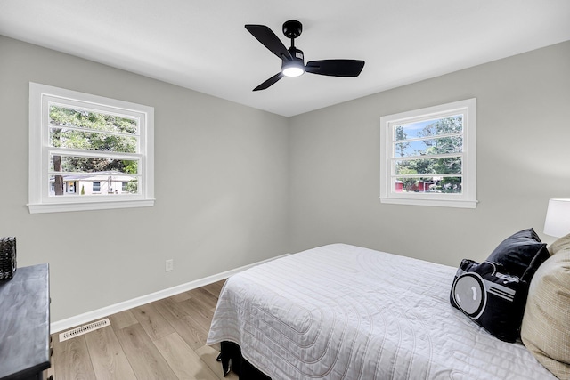 209 Pineview Dr, Goose Creek, SC 29445 - bedroom featuring wood finished floors, baseboards, and ceiling fan