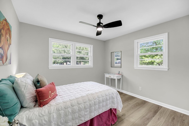 209 Pineview Dr, Goose Creek, SC 29445 - bedroom featuring wood finished floors, baseboards, and a ceiling fan
