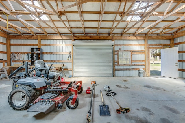 garage featuring metal wall