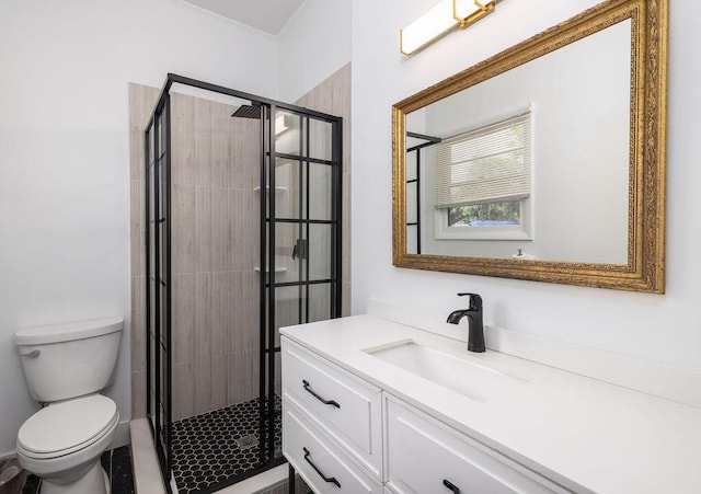 5065 Durant Ave, North Charleston, SC 29405 - bathroom with vanity, a shower stall, and crown molding
