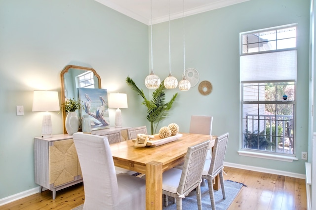 6159 Fieldstone Cir, Charleston, SC 29414 - dining area featuring healthy amount of natural light, ornamental molding, and light wood-style flooring