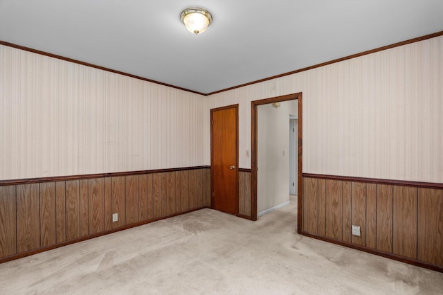 1019 Pinon Rd, North Augusta, SC 29841 - carpeted spare room featuring crown molding and wooden walls