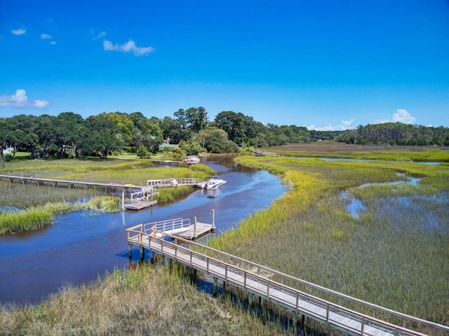 view of water feature featuring a boat dock