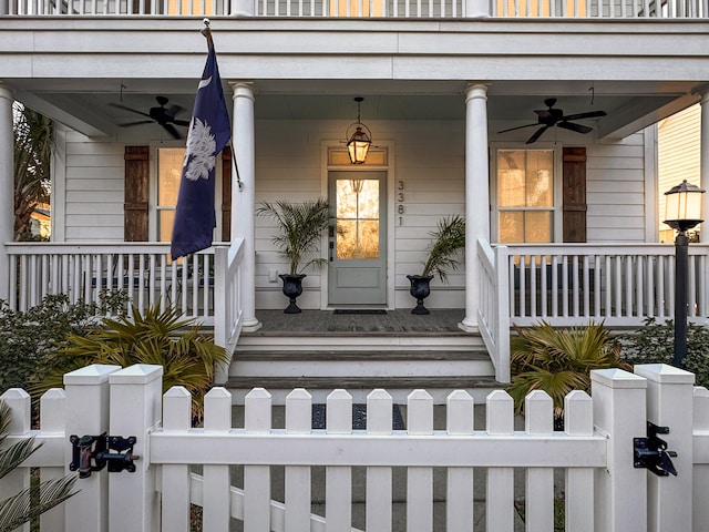 3381 Stockdale St, Mount Pleasant, SC 29466 - entrance to property with ceiling fan and a porch