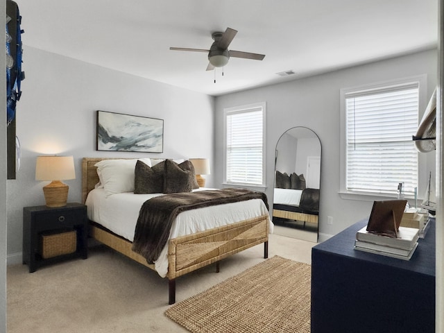 3381 Stockdale St, Mount Pleasant, SC 29466 - bedroom with light colored carpet and ceiling fan