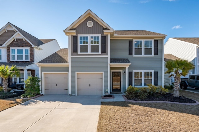 view of front of property featuring a garage