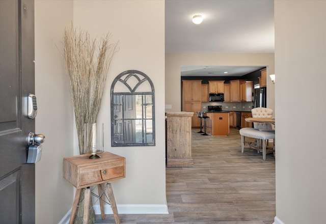 foyer featuring light hardwood / wood-style flooring