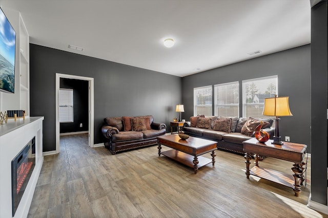 living room featuring hardwood / wood-style floors