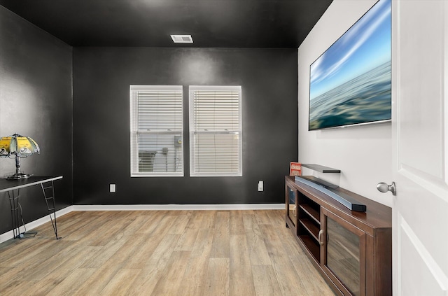 office area featuring light wood-type flooring