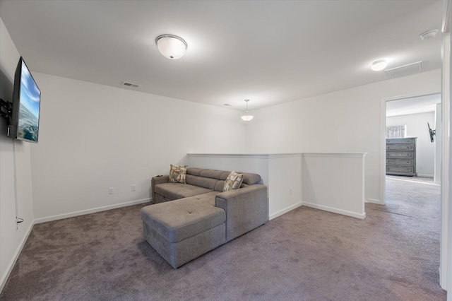 sitting room featuring carpet floors