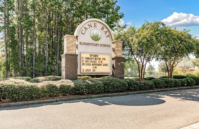 view of community sign