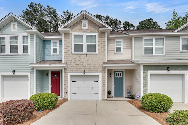 view of property with a garage