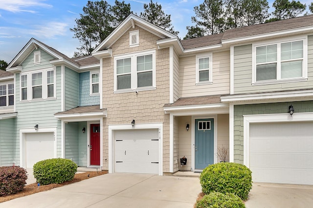 view of property with a garage