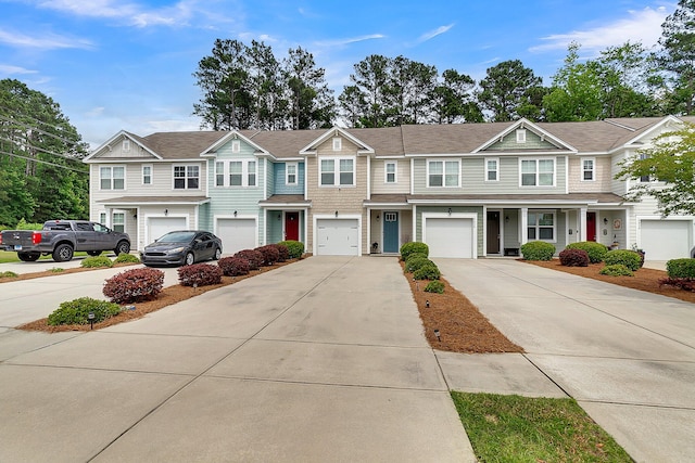 view of property featuring a garage