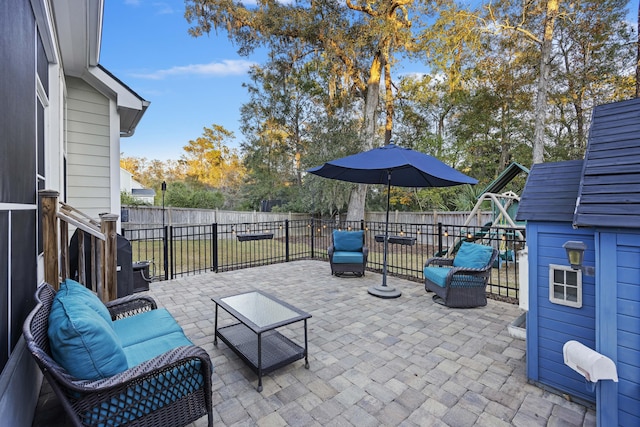 view of patio / terrace with outdoor lounge area