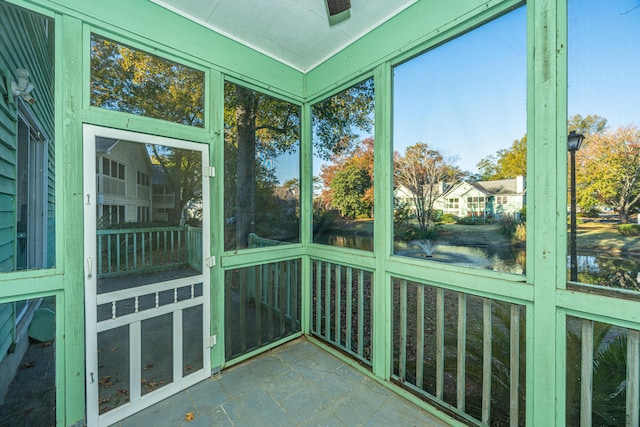 view of unfurnished sunroom