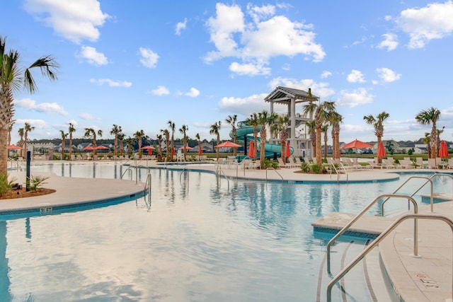 804 Buckler St, Summerville, SC 29486 - community pool with a water slide and a patio area