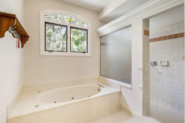 2938 Old Drake Dr, Seabrook Island, SC 29455 - full bath featuring a whirlpool tub, a tile shower, and tile patterned floors