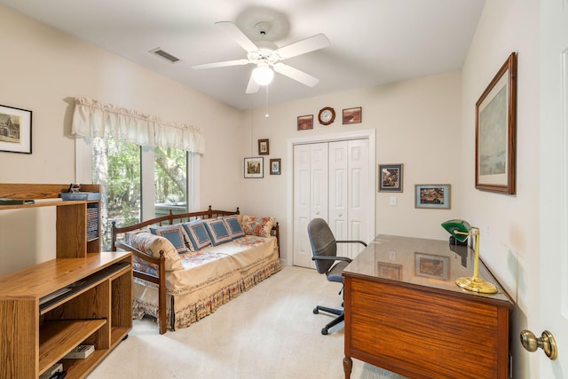 2938 Old Drake Dr, Seabrook Island, SC 29455 - carpeted home office with a ceiling fan