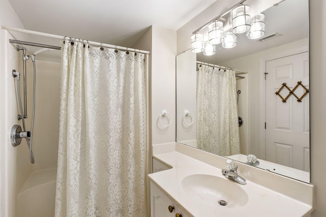 2938 Old Drake Dr, Seabrook Island, SC 29455 - full bathroom with vanity and shower / tub combo with curtain