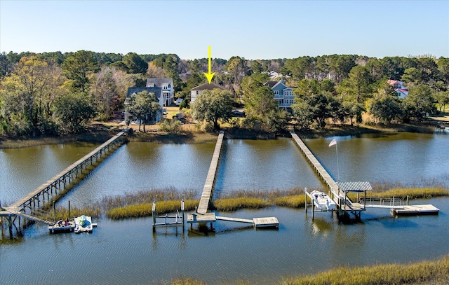 exterior space featuring a water view