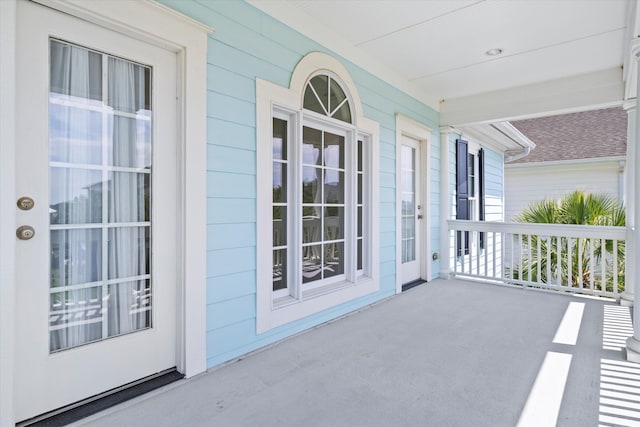 view of patio with a porch
