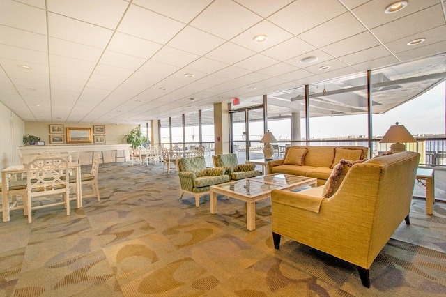 330 Concord St Unit 8E, Charleston, SC 29401 - lobby featuring a wall of windows and recessed lighting