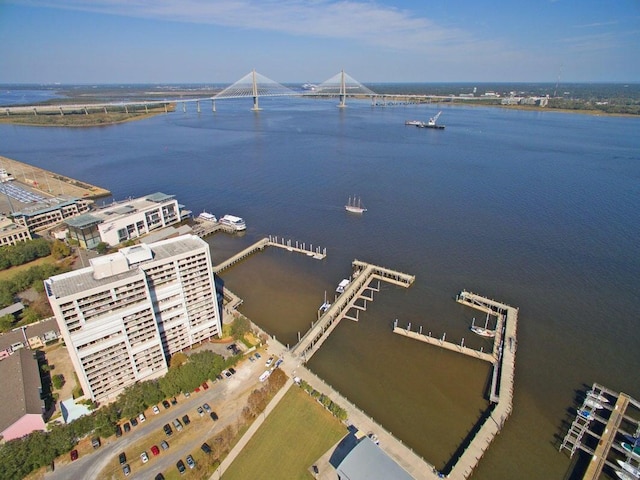 330 Concord St Unit 8E, Charleston, SC 29401 - aerial view of a nearby body of water and a notable bridge