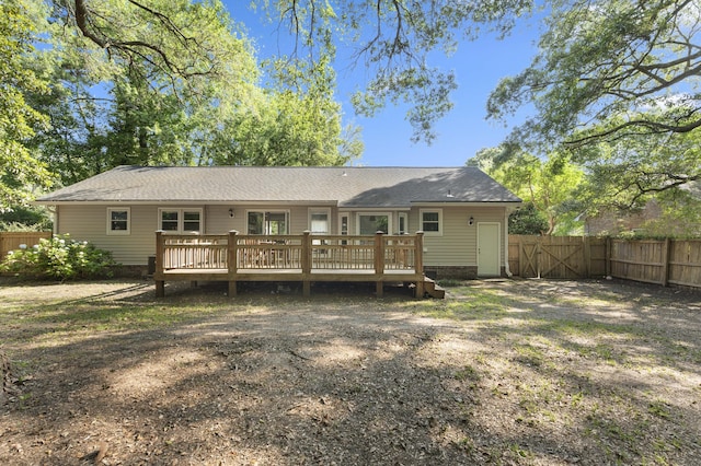 1445 Downwood Pl, Charleston, SC 29412 - rear view of property with a deck, a gate, and roof with shingles
