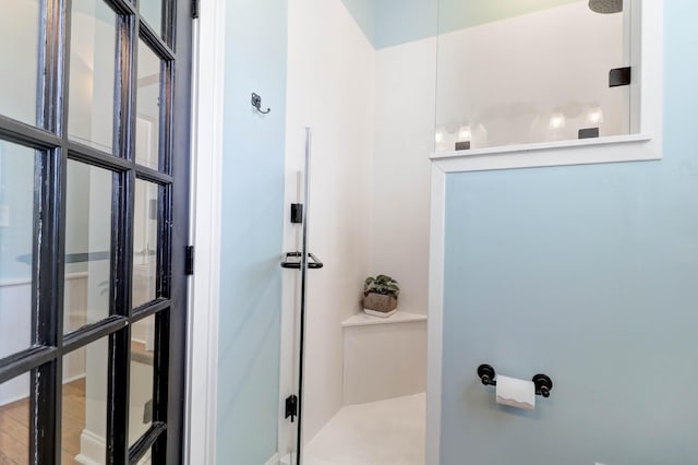 bathroom featuring hardwood / wood-style flooring