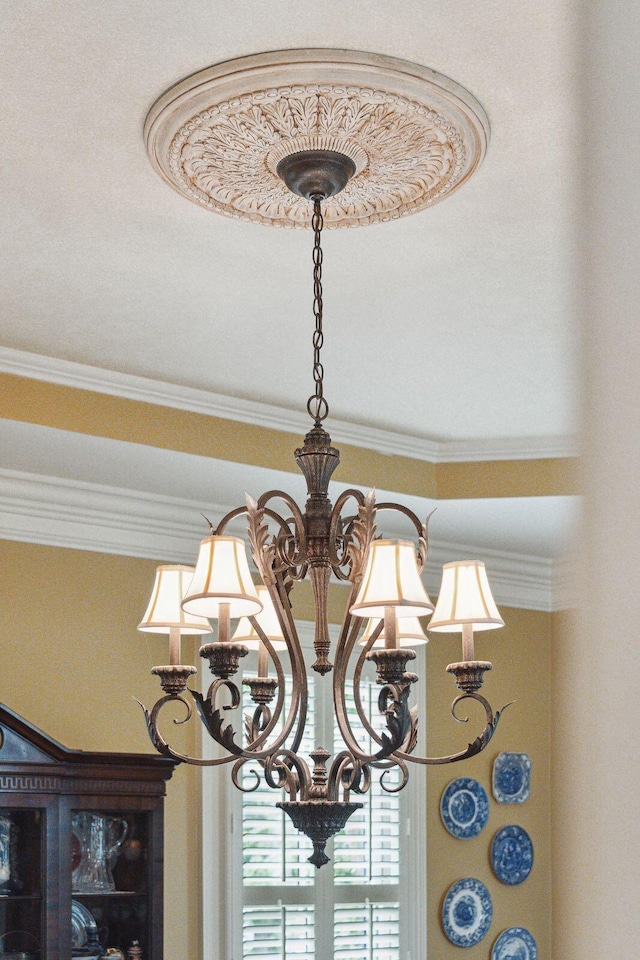 2834 Parkers Landing Rd, Mount Pleasant, SC 29466 - detailed view of a chandelier and ornamental molding