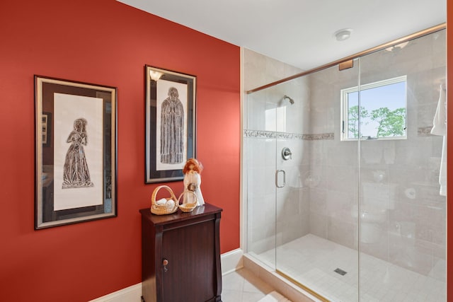2834 Parkers Landing Rd, Mount Pleasant, SC 29466 - bathroom featuring a shower stall and tile patterned floors