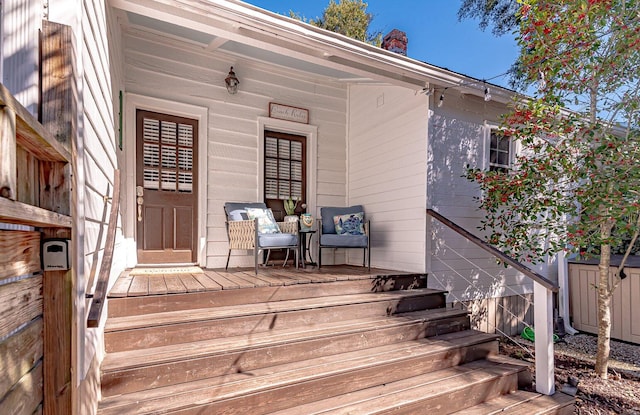 wooden deck featuring a porch