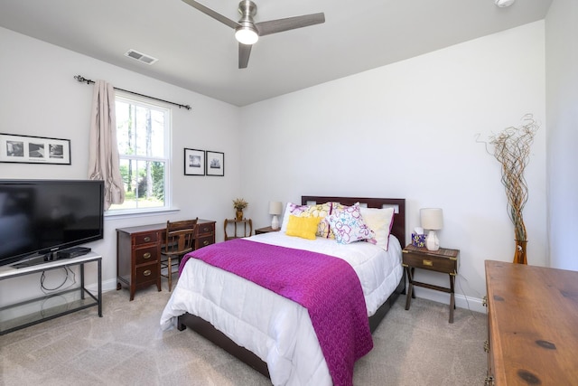 409 Pine Lake Ct, Manning, SC 29102 - bedroom featuring carpet floors, baseboards, and ceiling fan