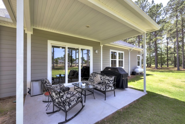 409 Pine Lake Ct, Manning, SC 29102 - view of patio featuring a grill